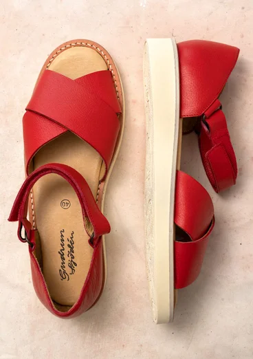 Nappa sandalen - felrood