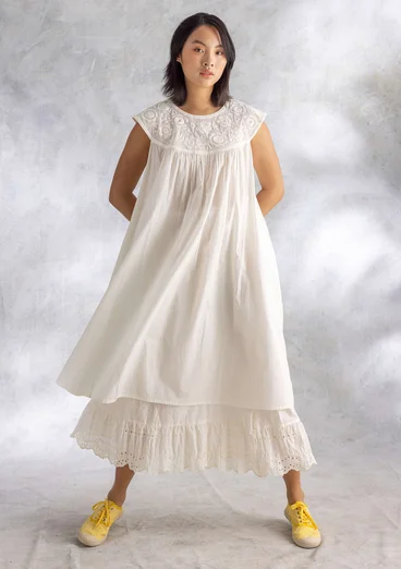 “Pezenas” woven organic cotton dress - ecru