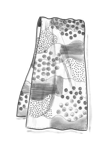 “Kaan” woven shawl in wool - oyster