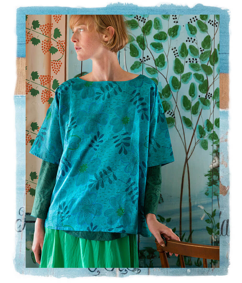“Transparens” blouse in organic cotton/silk