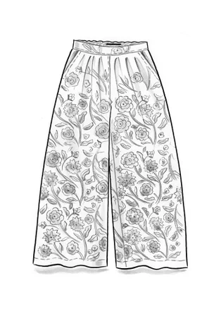 Pantalon tissé "Moonlight" en viscose/lin - rouge vif