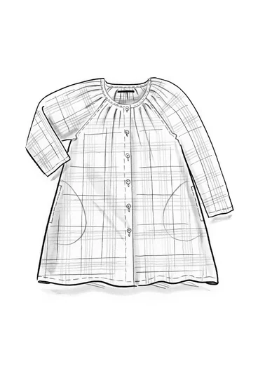 Kankainen taiteilijanpaita "Nora" ekopuuvillaa - krapinpunainen