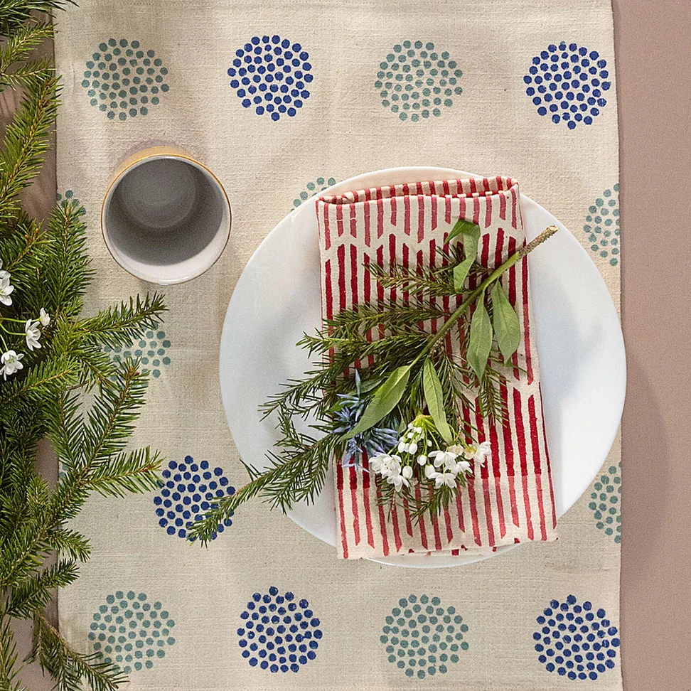 Set de table "Taiga" en coton biologique - céladon