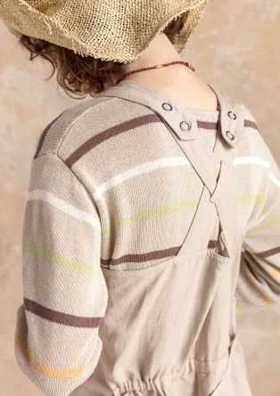 “Gardener” organic cotton/linen dungarees - dark natural