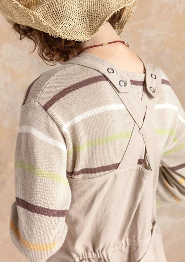 “Gardener” organic cotton/linen dungarees - dark natural