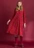 “Ylva” jersey dress in organic cotton/spandex (pomegranate/patterned XXL)