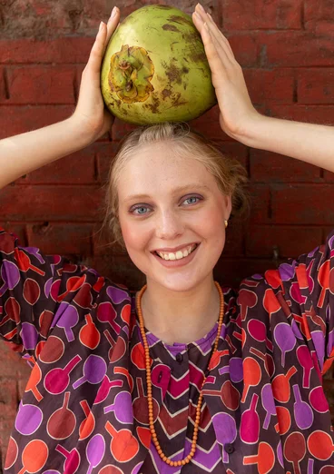 Blouse "Ping" en coton biologique - rooibos