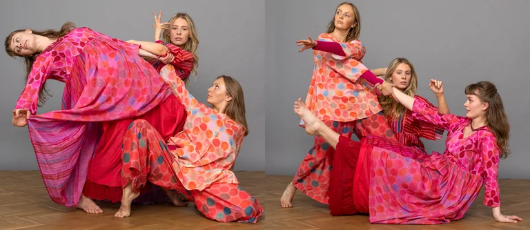 A video of dancing women wearing Gudrun’s Paris collection.