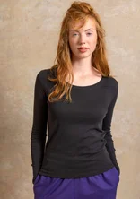 Jersey top in organic cotton - black