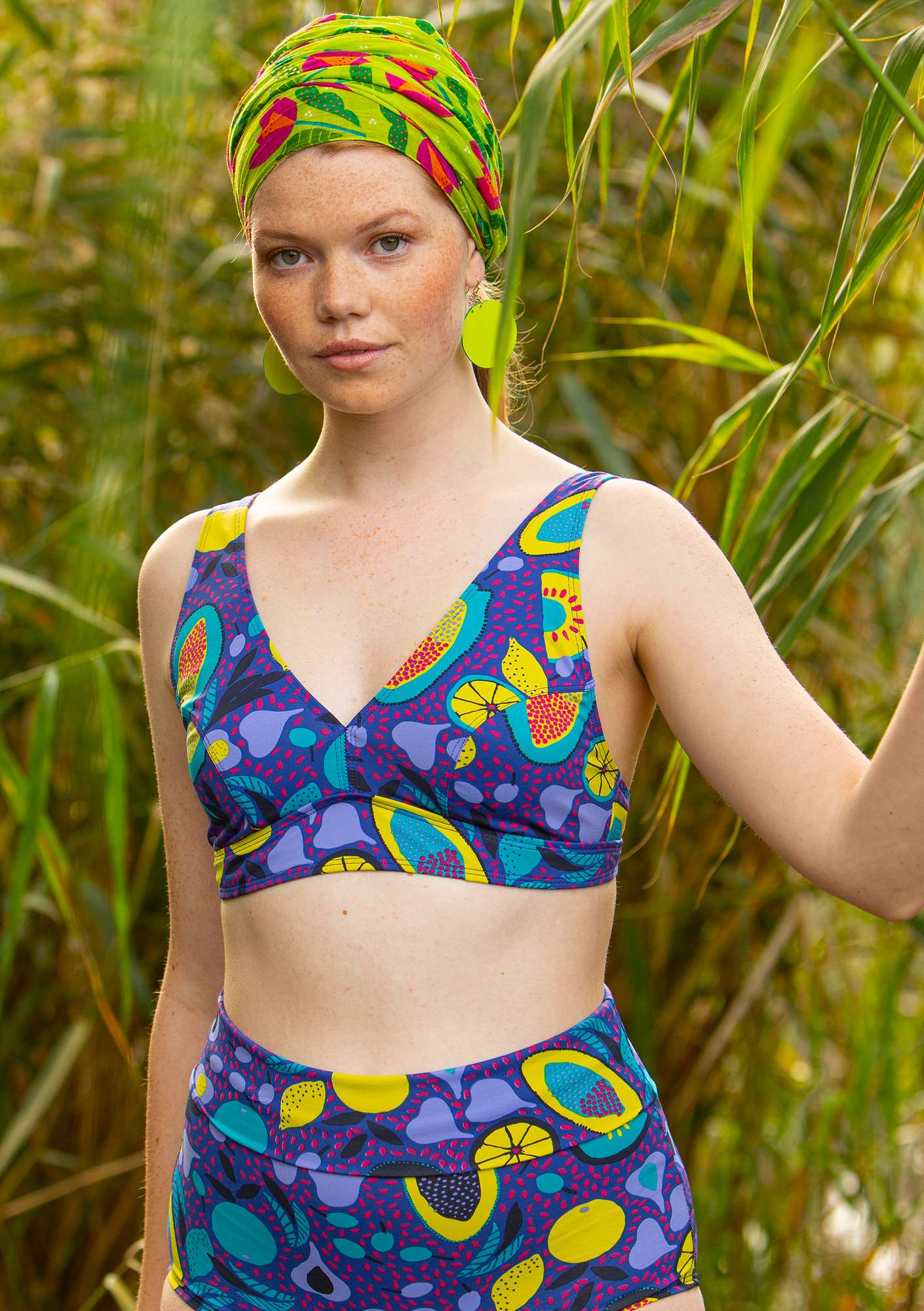Botswana-bikiniyläosa turquoise/patterned