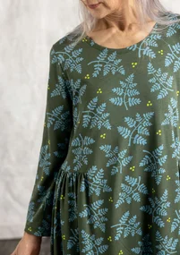 Jerseykleid „Judit“ aus Bio-Baumwolle/Modal - waldgrün-gemustert