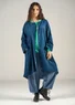 “Olivia” woven organic cotton dress (ink blue/patterned S)