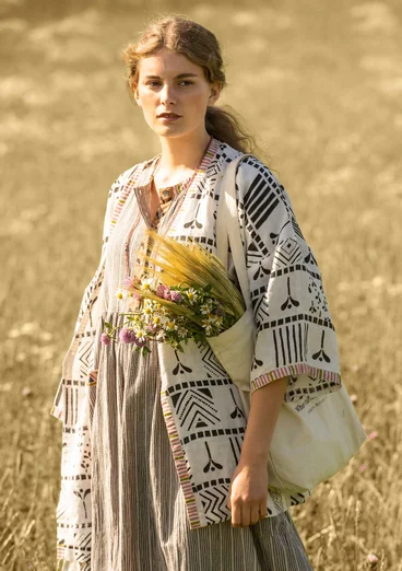 Kimono "Aditi" i hør - vanilje