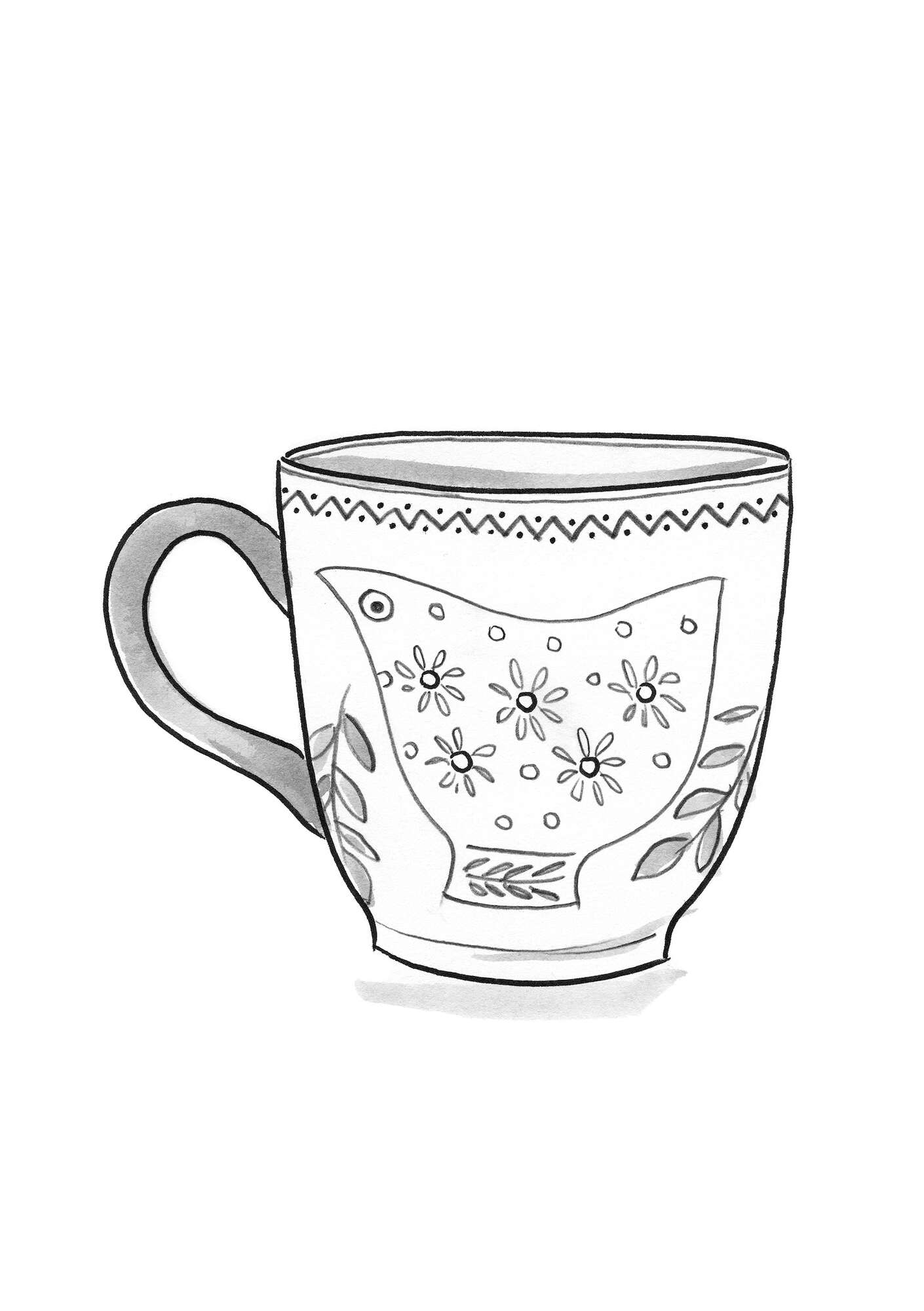 “Okarina” ceramic teacup heather