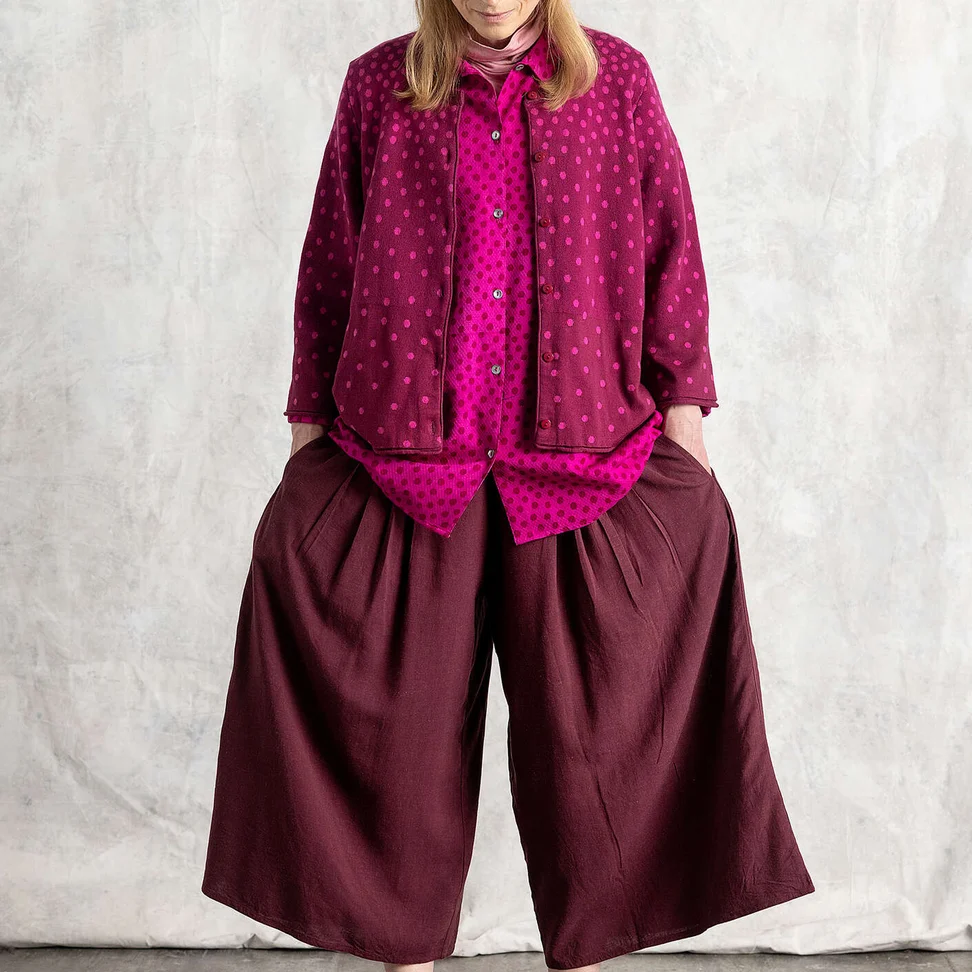 Strickjacke „Siv“ aus Recycling-/Bio-Baumwolle - rotkohl