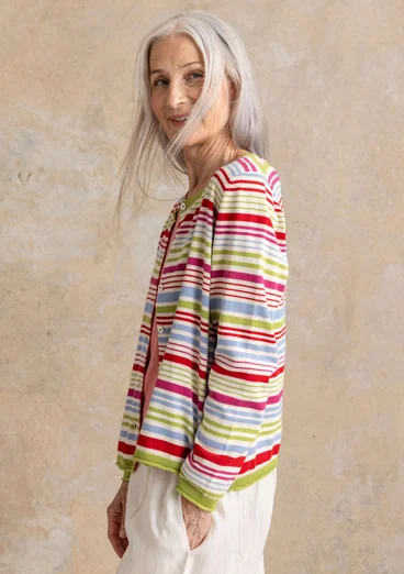 “Esme” organic/recycled cotton cardigan - multicoloured/striped