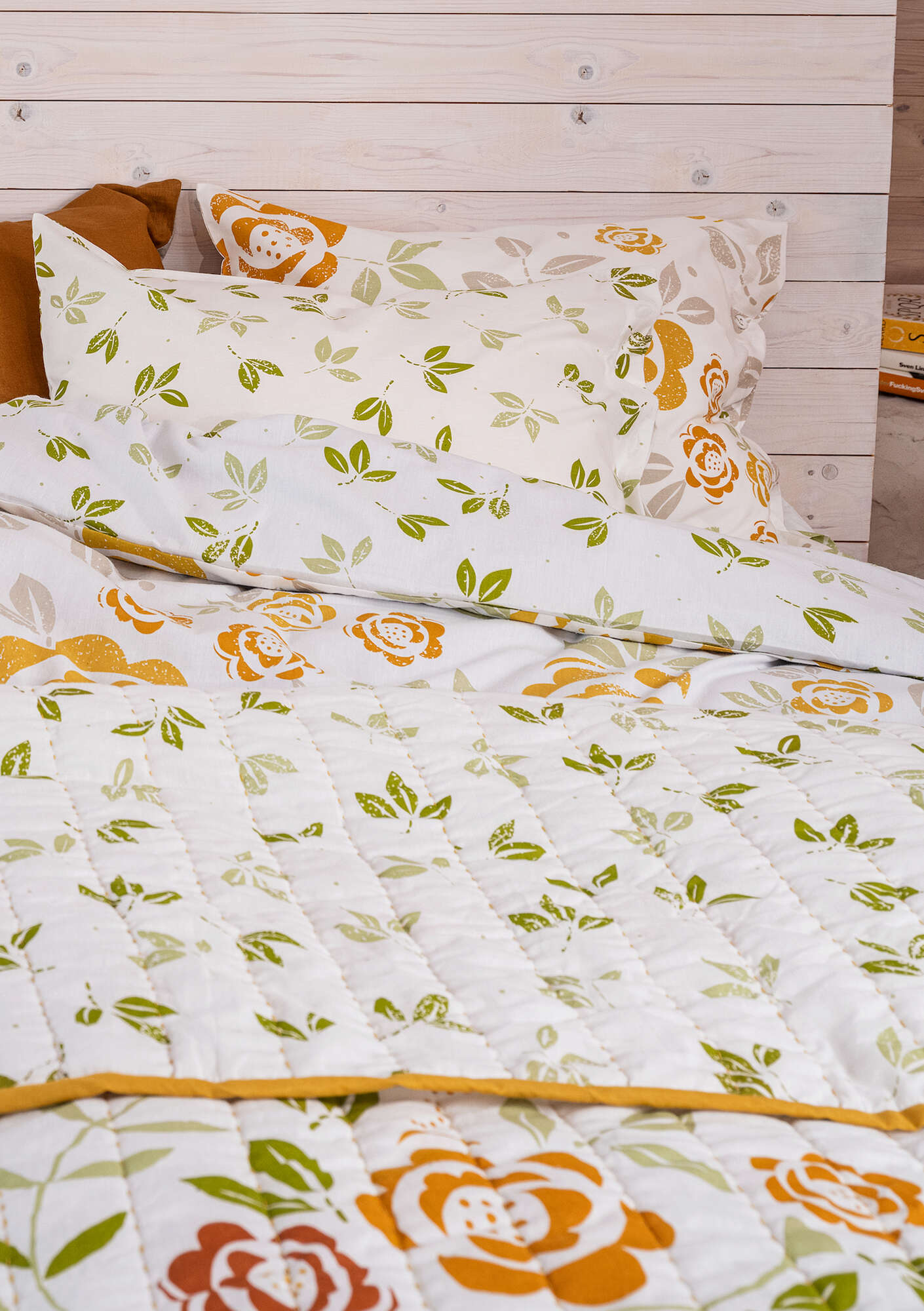 “Ottenby” organic cotton bedspread for a double bed ecru