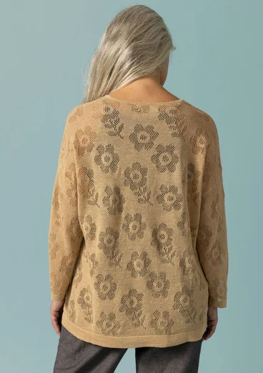 Pointelle sweater in linen/recycled linen -