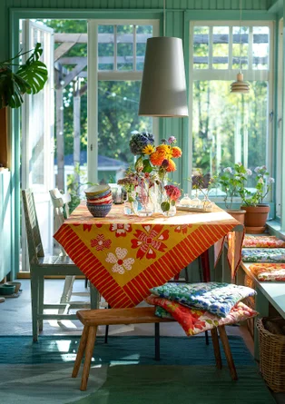“Soni” organic cotton tablecloth - turmeric