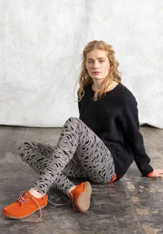 “Mona” organic cotton/elastane jersey leggings - black/patterned