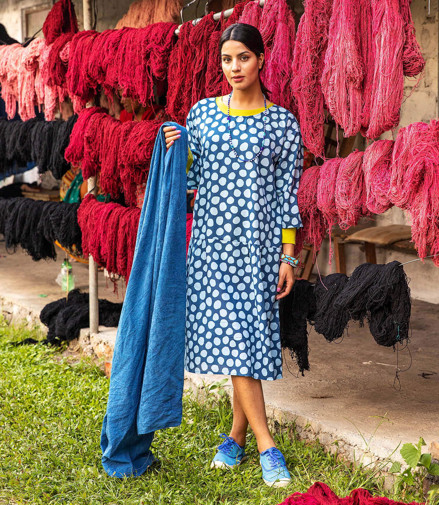 Kleid „Yayoi“ aus Bio-Baumwollgewebe