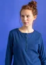 Pull à col tunisien en coton biologique côtelé (bleu indigo XXL)