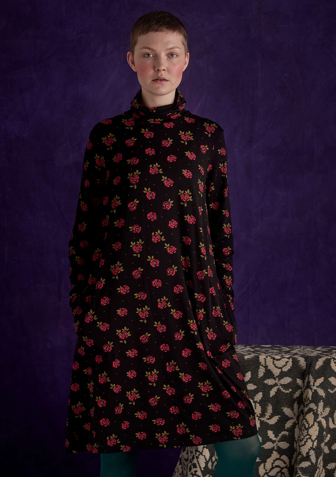 Öland dress black/patterned