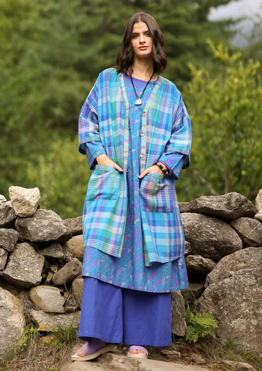 “Indra” woven organic cotton dress - brilliant blue