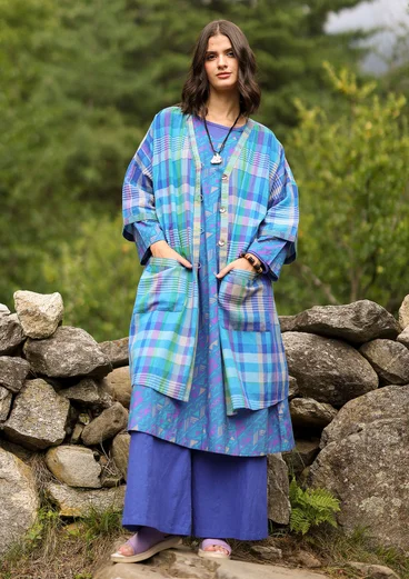 “Indra” woven organic cotton dress - brilliant blue