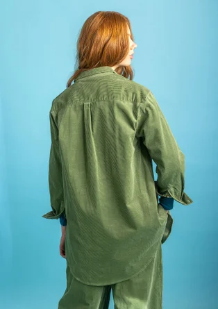 Corduroy overhemdblouse van biologisch katoen - nevelgroen