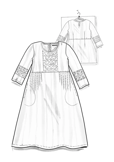 Geweven jurk "Melody" van biologisch katoen/zijde - agave