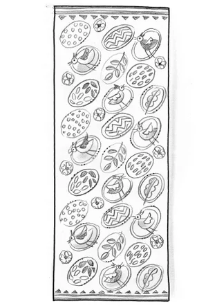 “Nest” hallway runner in organic cotton - cicada