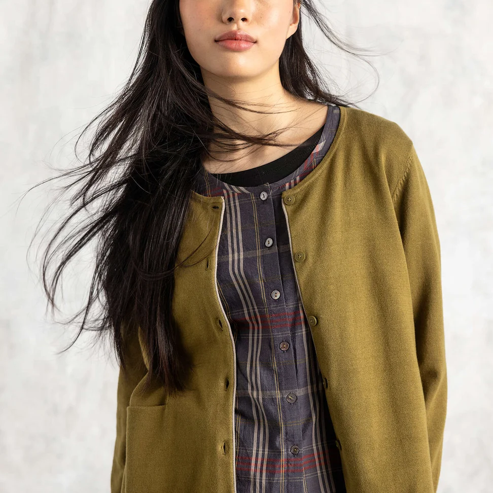 Gilet en coton biologique/recyclé - olive foncé