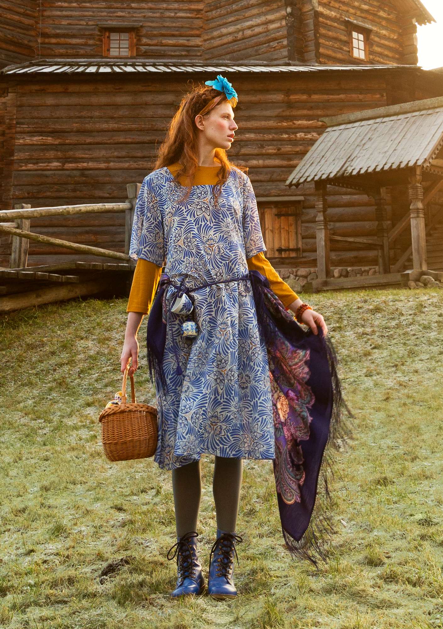 Kleid „Kalejdoskop“ aus Öko-Baumwolle himmelblau thumbnail