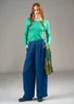 “Bodil” woven linen trousers (indigo blue XS)