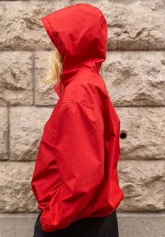 Jacke aus Bio-Baumwollgewebe - papageienrot