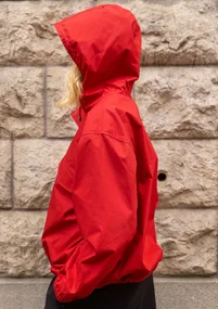 Jacke aus Bio-Baumwollgewebe - papageienrot