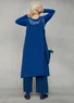 Gewebtes Balalaika-Kleid aus Öko-Baumwolle/Leinen (tiefblau XL)