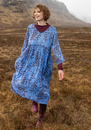 Gemustertes Kleid „Glänta“ aus Modal - meeresblau