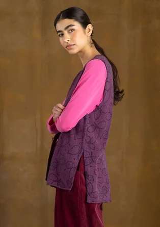 Strikket vest "Lush" i uld - allium