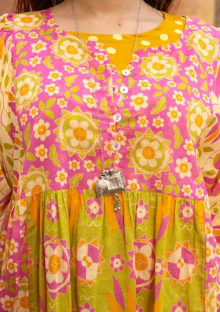 Robe "Samarkand" en coton biologique tissé - rose sauvage