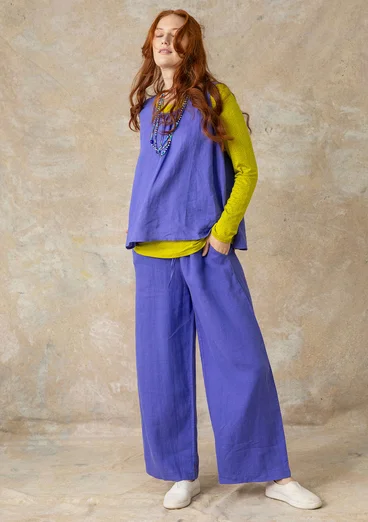 Woven linen pants - sky blue
