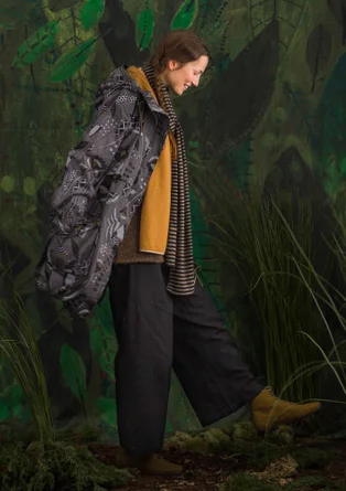 Parka "Petronella" en coton recyclé/biologique - gris cendré/motif
