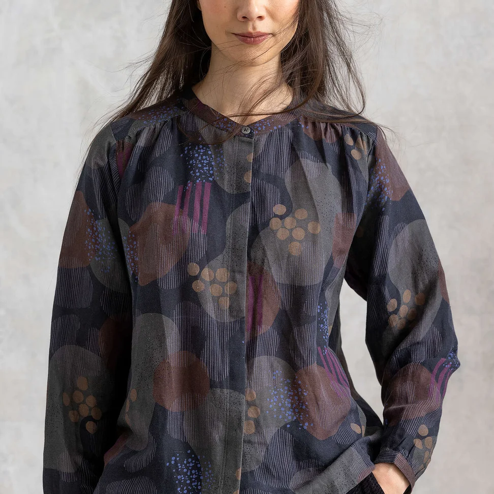 Bluse „Fizz“ aus Leinen/Modal - schwarz