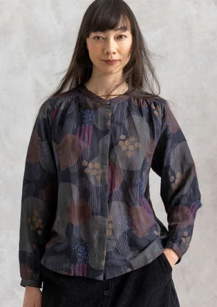 “Fizz” linen/modal blouse - black