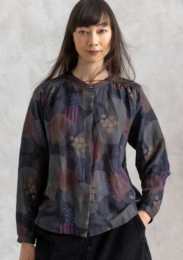 “Fizz” linen/modal blouse - black