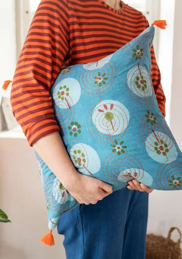 Housse de coussin "Indra" en coton biologique - indigotier