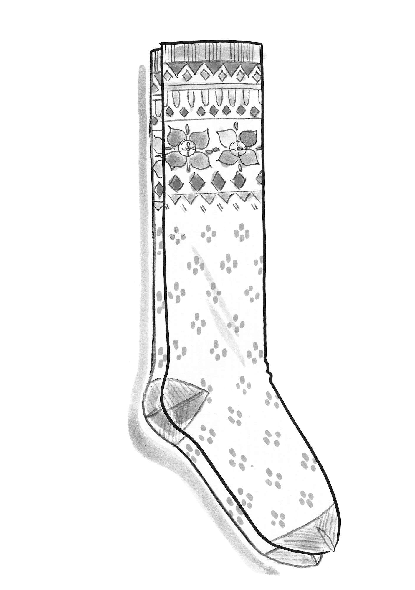 “Cleo” organic cotton patterned knee-highs