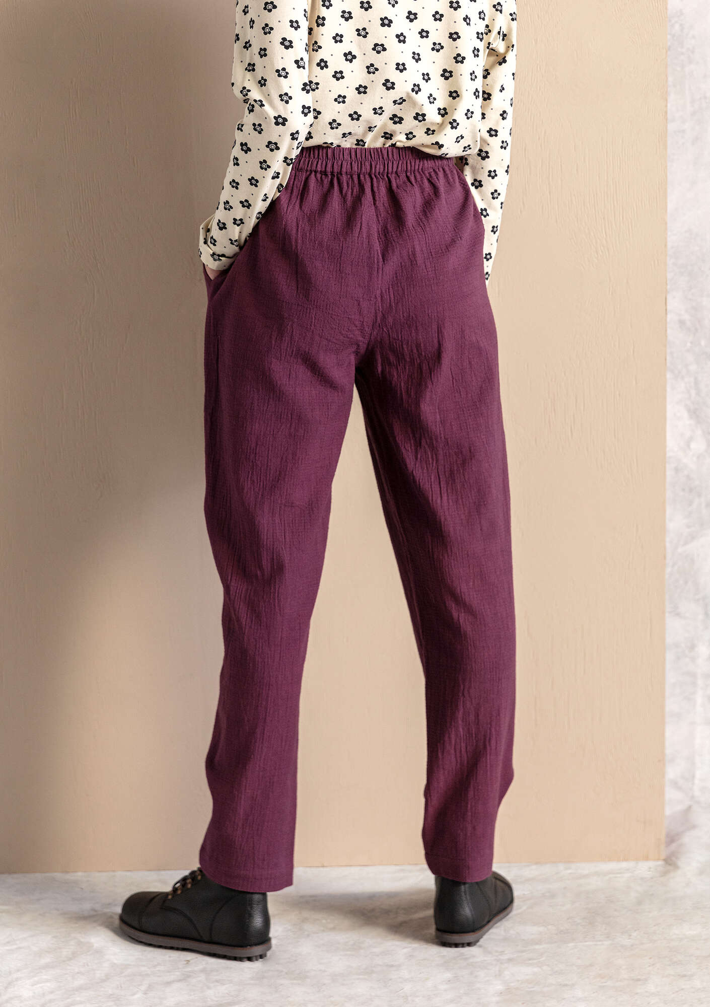Woven pants in organic cotton allium thumbnail