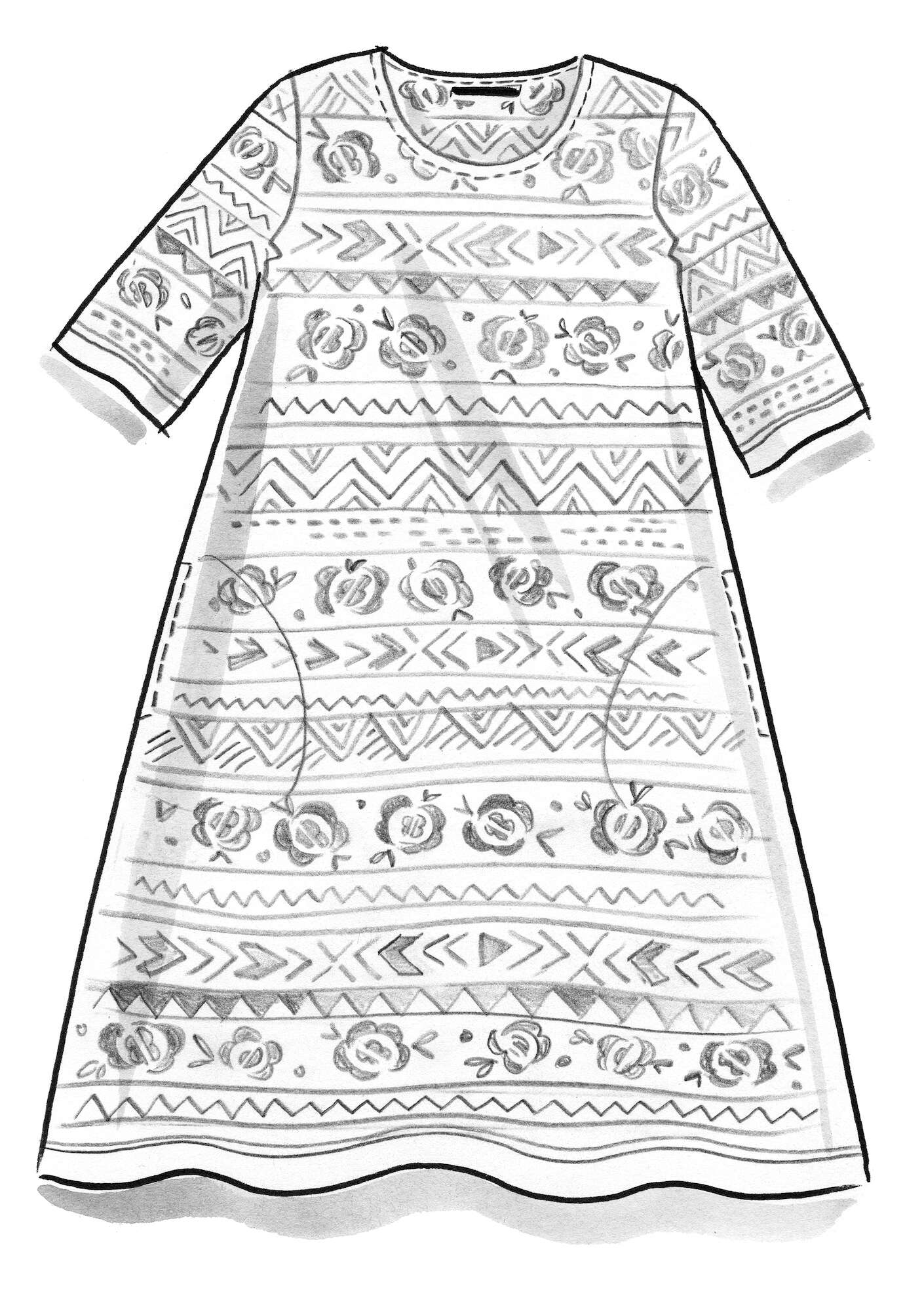 Tricot jurk  Guatemala  van biologisch katoen/modal